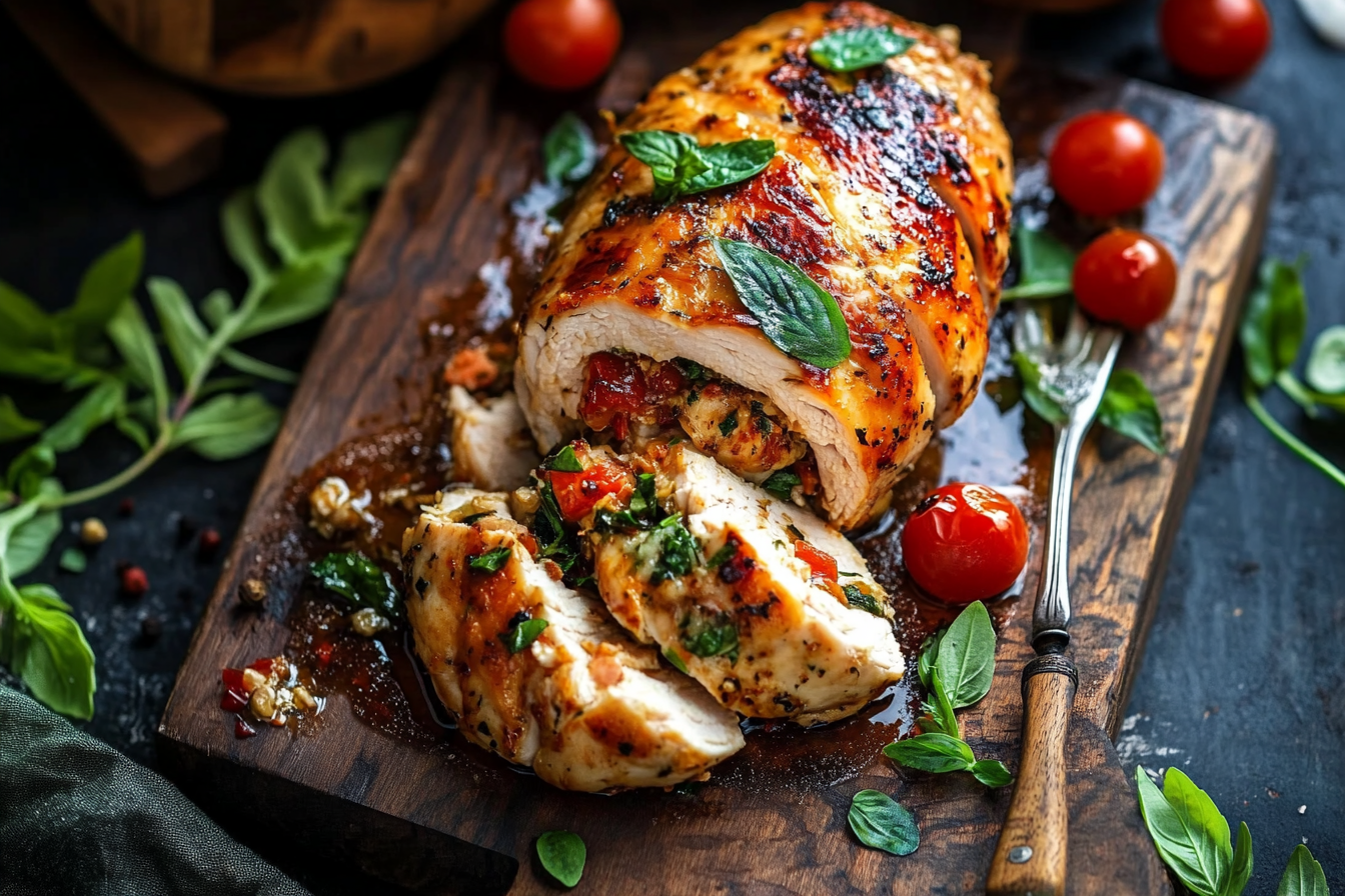 Stuffed chicken breast with spinach and cheese