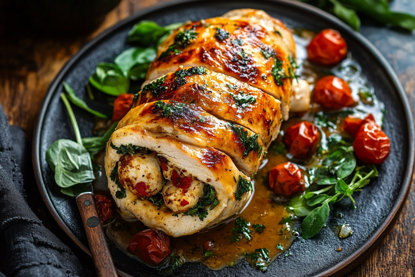 Stuffed chicken breast with spinach and cheese

