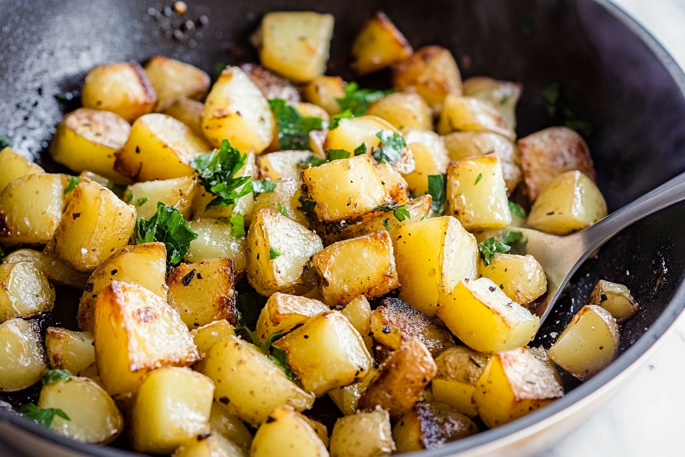 Frozen Diced Potatoes in Skillet