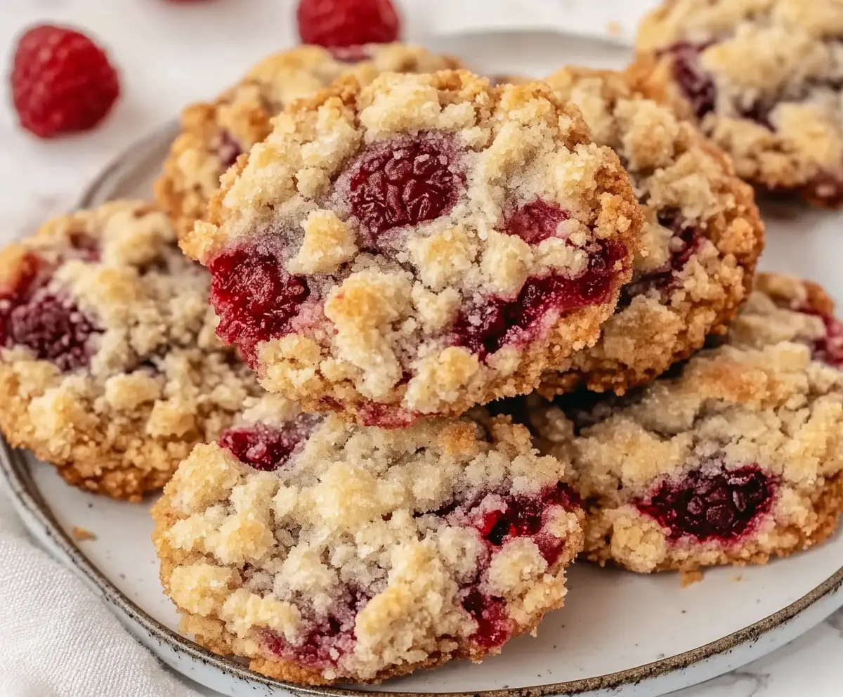 Raspberry Crumble Cookies