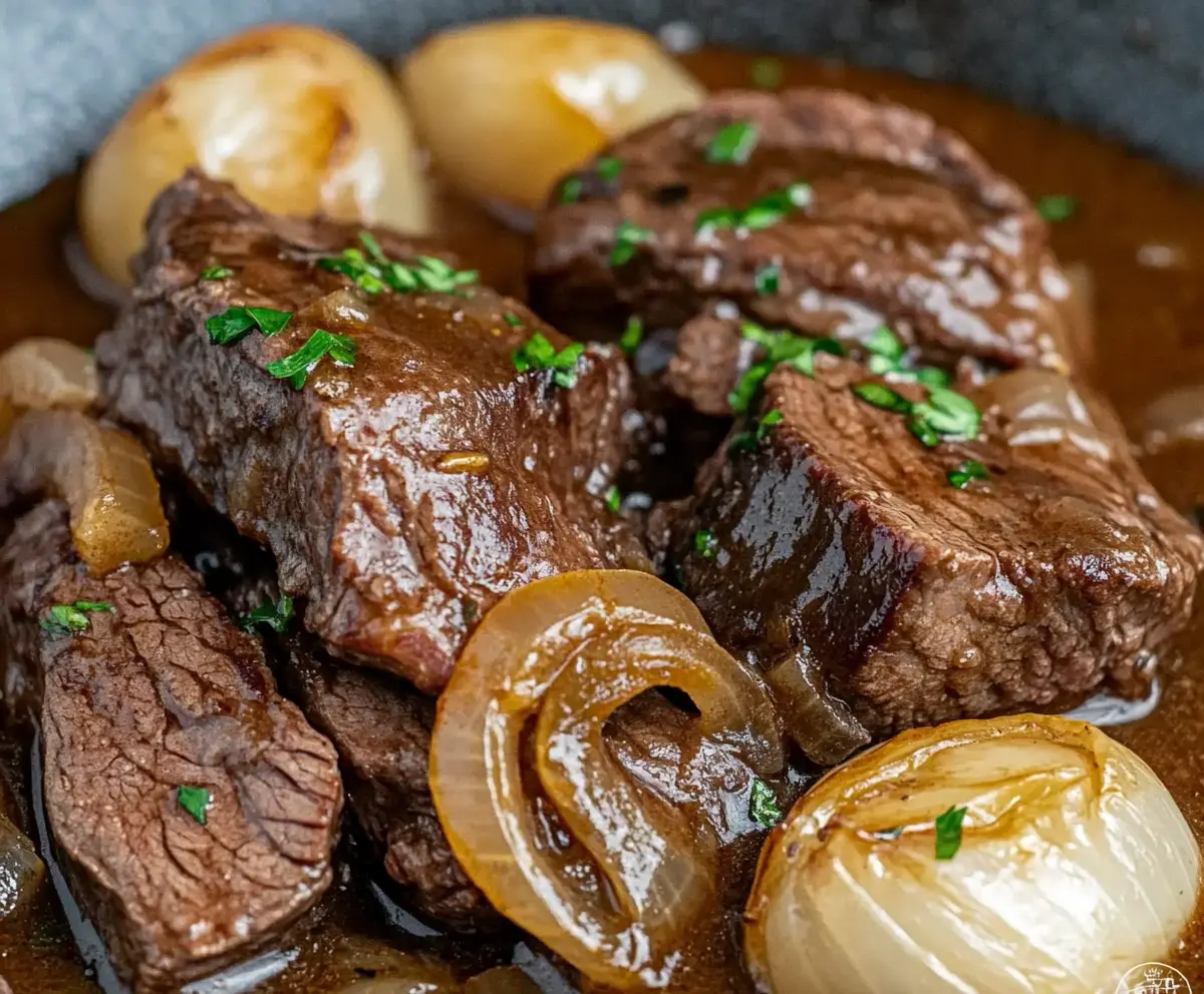 Slow cooker cubed steak served with mashed potatoes and gravy