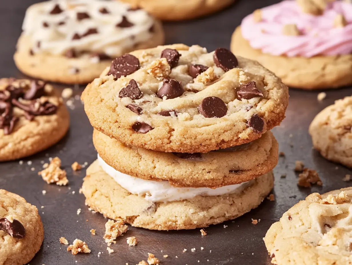 Close-up of cookie crumble dessert with crunchy topping and soft interior