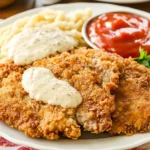 Cracker Barrel country fried steak served with gravy